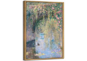 Framed Vintage Monet Canvas Wall Art Duck Painting Bathroom Wall Decor