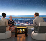 26" Steel Fire Pit with Grill & Diamond Mesh Design,360° Airflow Tech for 80% Less Smoke,XL Flames,Heavy-Duty Portable Outdoor Fire Bowl for Camping - Image 7