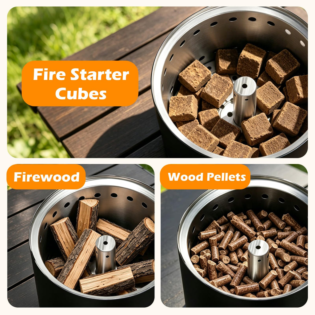 Tabletop Fire Pit Outdoor, Portable Smokeless Mini Firepit, 9.7 × 7.1''