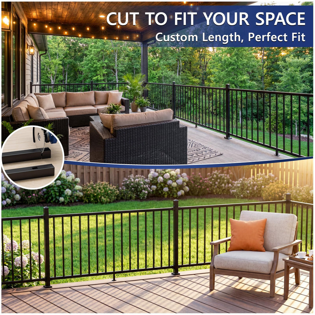 36 in. H x 12 ft. W Modular Aluminum Deck Railing Kits with Post