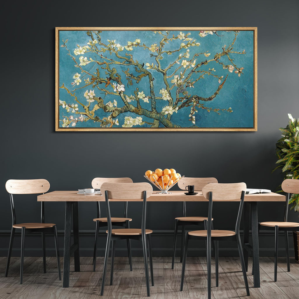 Extra Large Framed Canvas Print Wall Art Almond Blossom -Vincent Van Gogh Illustrations Antique Retro Illustrations