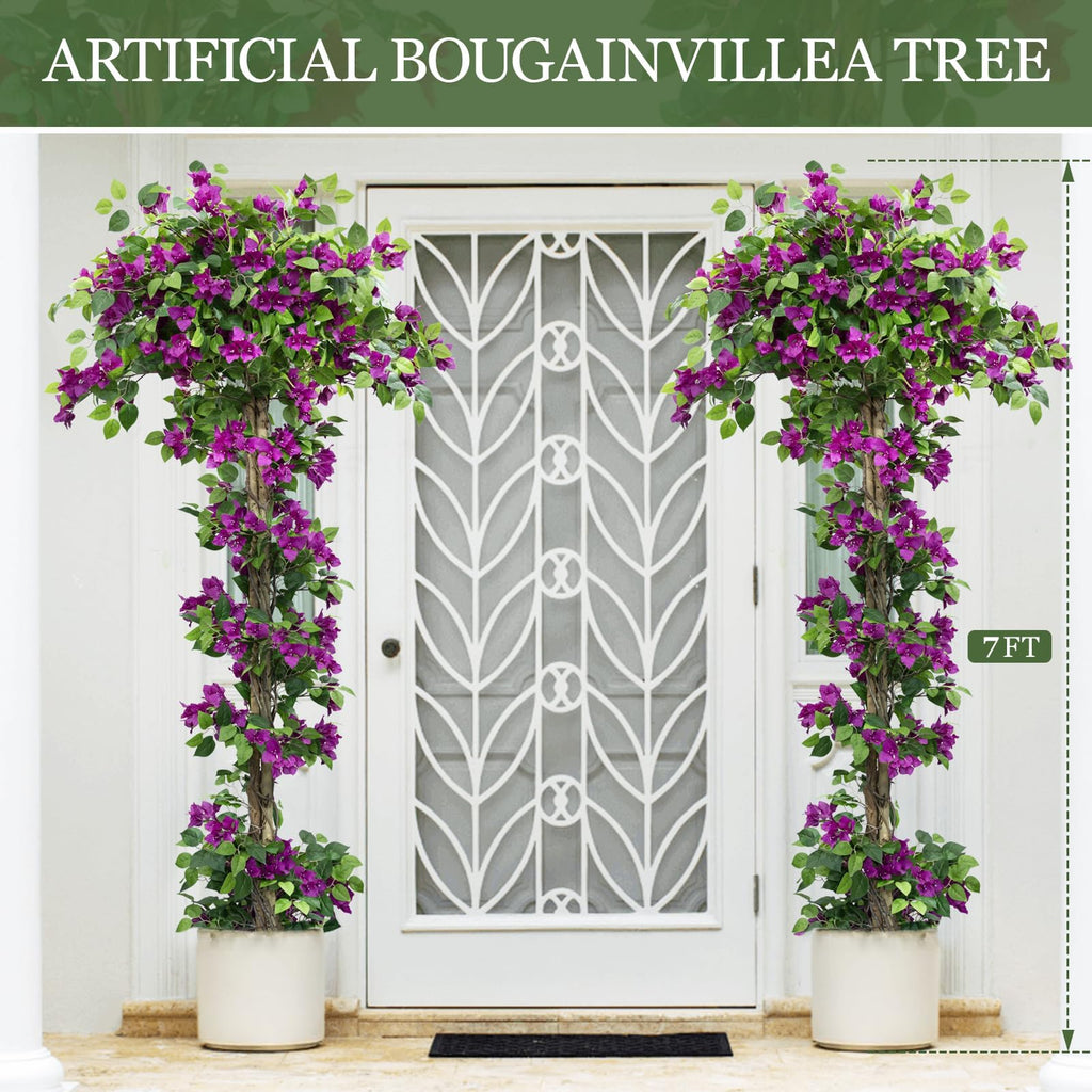 7FT Tall Bougainvillea Artificial Tree for Indoor & Outdoor