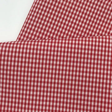 Red and White Mini Gingham Fabric, Lightweight Polycotton 57" W x 36" L