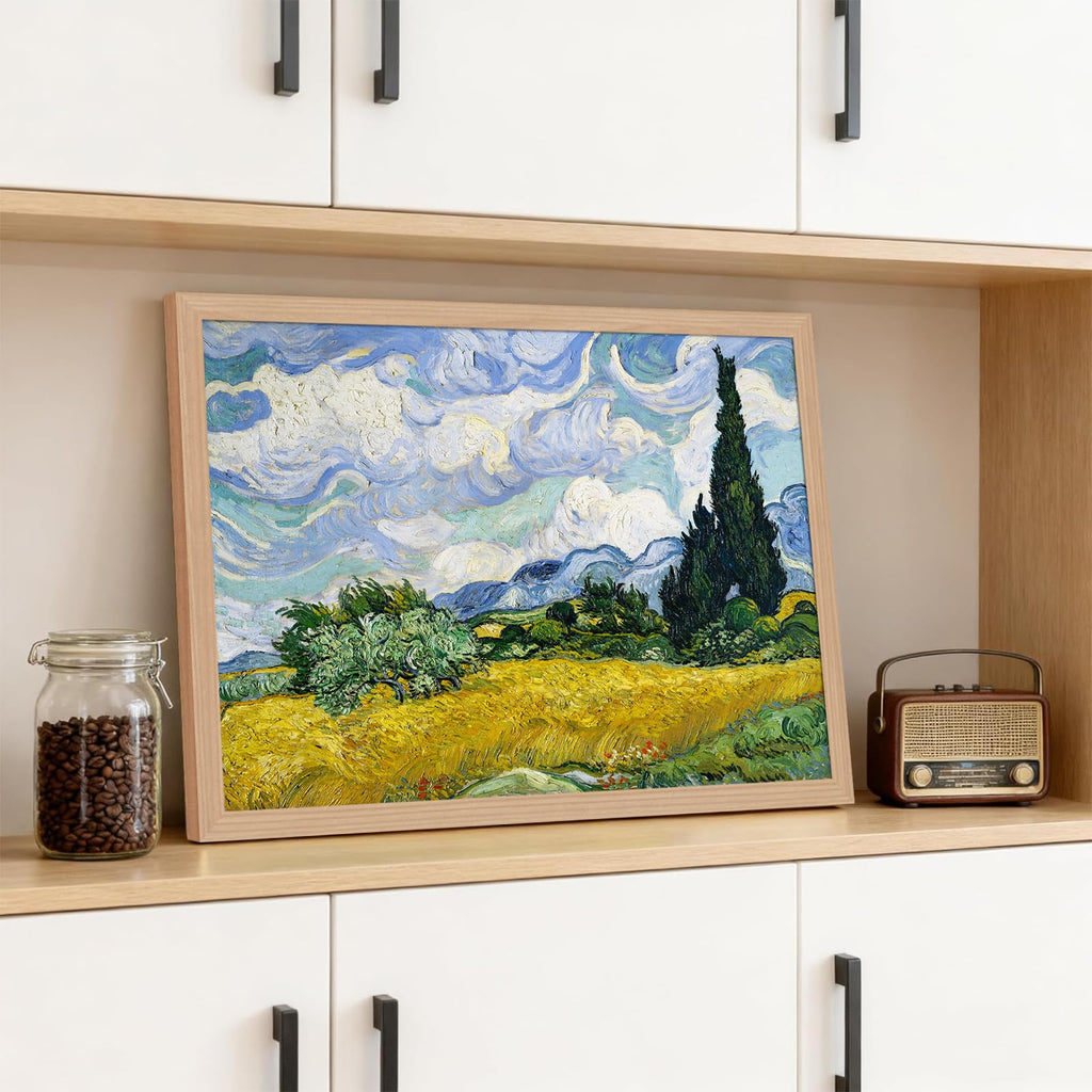Framed Van Gogh Inspired Wall Art Canvas Painting with Gallery Quality Oil Painting Print Poster Wall Picture Art