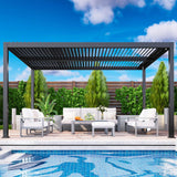Louvered Pergola, 12' x 16' Outdoor Pergola, Metal Patio Gaz - Image 8
