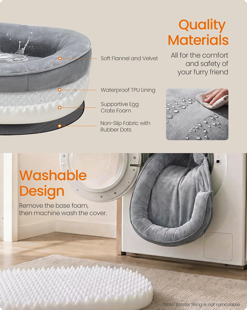 Orthopedic Dog Bed, 35" Dog Couch with Removable Washable Cover