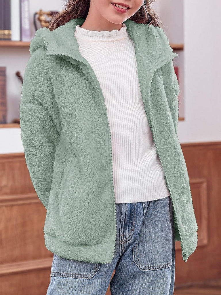 Girls Fleece Zip up Hoodie Jacket with Pockets