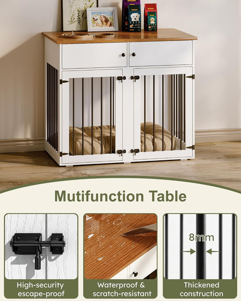 Dog Crate Furniture, Heavy Duty Dog Cage with Removable Divider