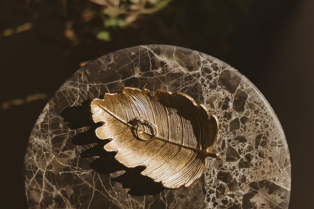 Leaf Jewelry Dish, Gold Resin Accessory & Trinket Tray