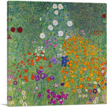Flower Garden 1907 Canvas Art Print Stretched Framed Painting Picture Poster Giclee Wall Decor by Gustav Klimt - 36"