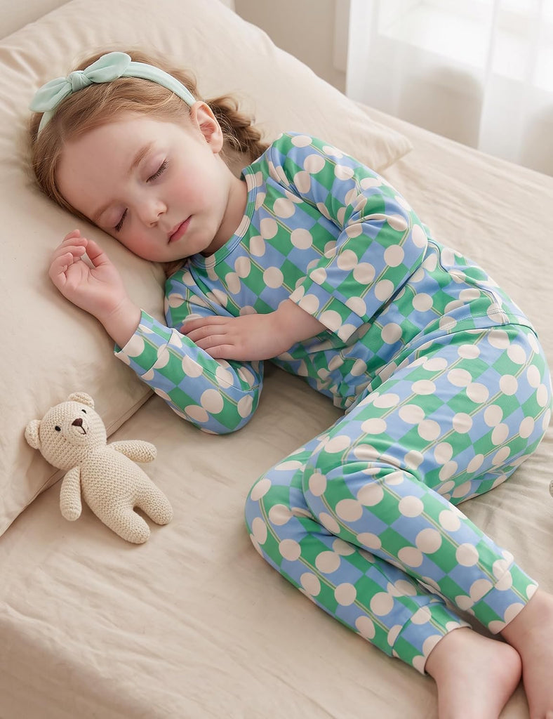 Bamboo Viscose Toddler Pajamas, 4 Piece Pjs for Kids Boys