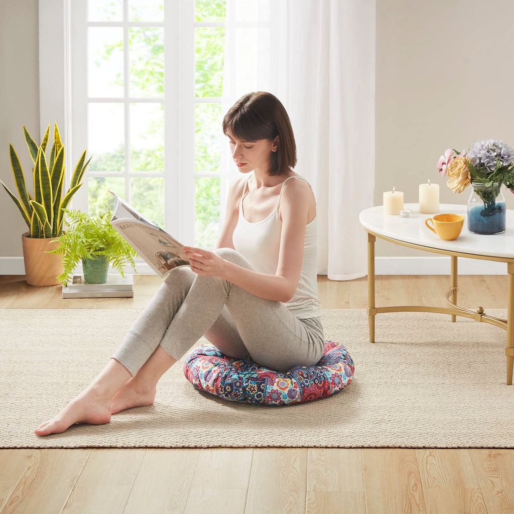 Round Floor Pillows, Large Boho Meditation Cushions Seat for Adults