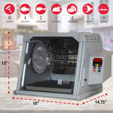 Digital Rotisserie Oven, Platinum Digital Design, Large Capacity (12lbs) Countertop Oven, Multi-Purpose Basket for