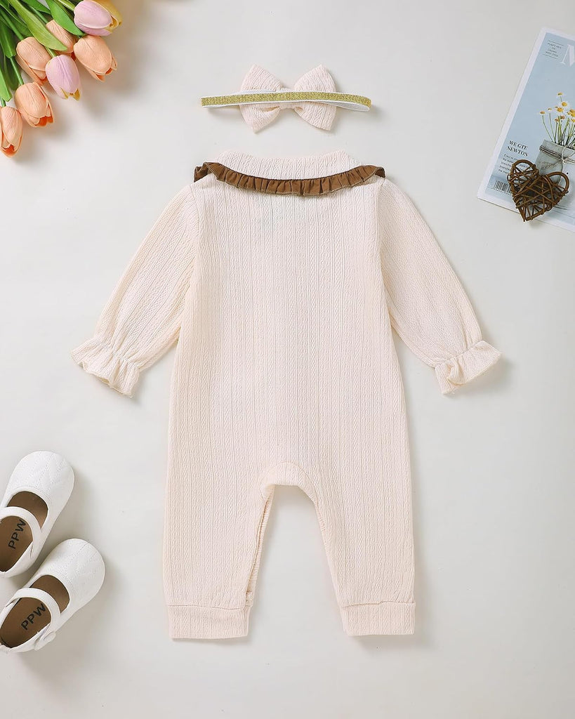 Newborn Baby Girl Outfits Infant Fall Winter Knit Romper Jumpsuit