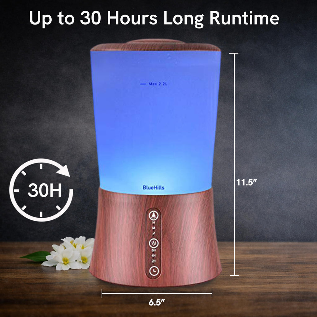 2L XL Large Essential Oil Diffuser Humidifier 2000 ML Dark Wood
