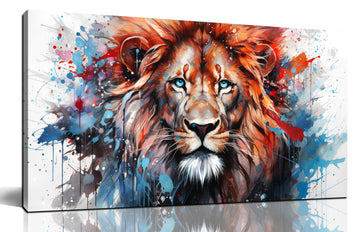 Lion Pictures Wall Decor - Colorful Wall Art - Teen Room Decor Ready to Hang Size 20" x 40"