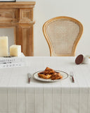 Linen Checked Table Cloth 60x104 Inches (Fit 6ft - 7ft, Narrow Fit 8ft Rectangle Table), Farmhouse S
