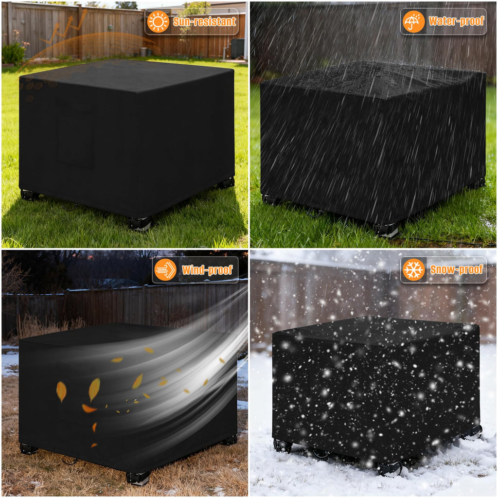 Outdoor Patio Ottoman Cover, 600D Heavy Duty Patio Furniture Cover