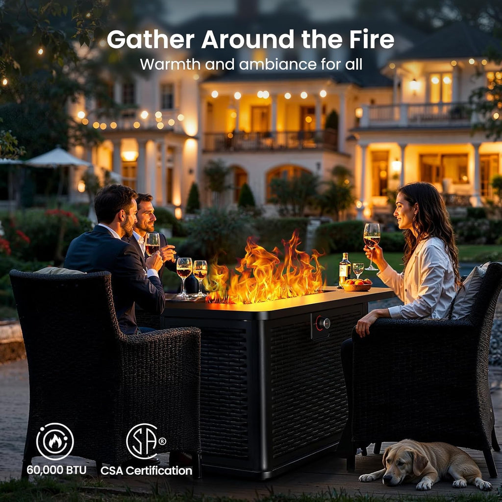 43-Inch Rectangular Propane Fire Pit Table
