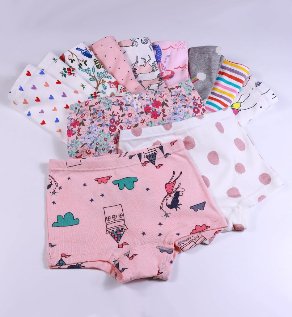 Girls Soft Boyshort Panties Cotton Briefs Kids Underwear