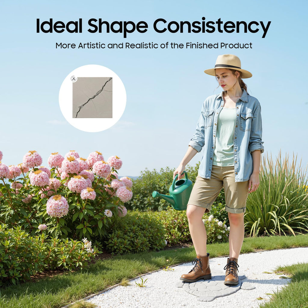 Shaped Stepping Stone Mold, Reusable Concrete Cement Mold for Garden Path Walkway, 17.3"×15" DIY ABS Paver Mold with