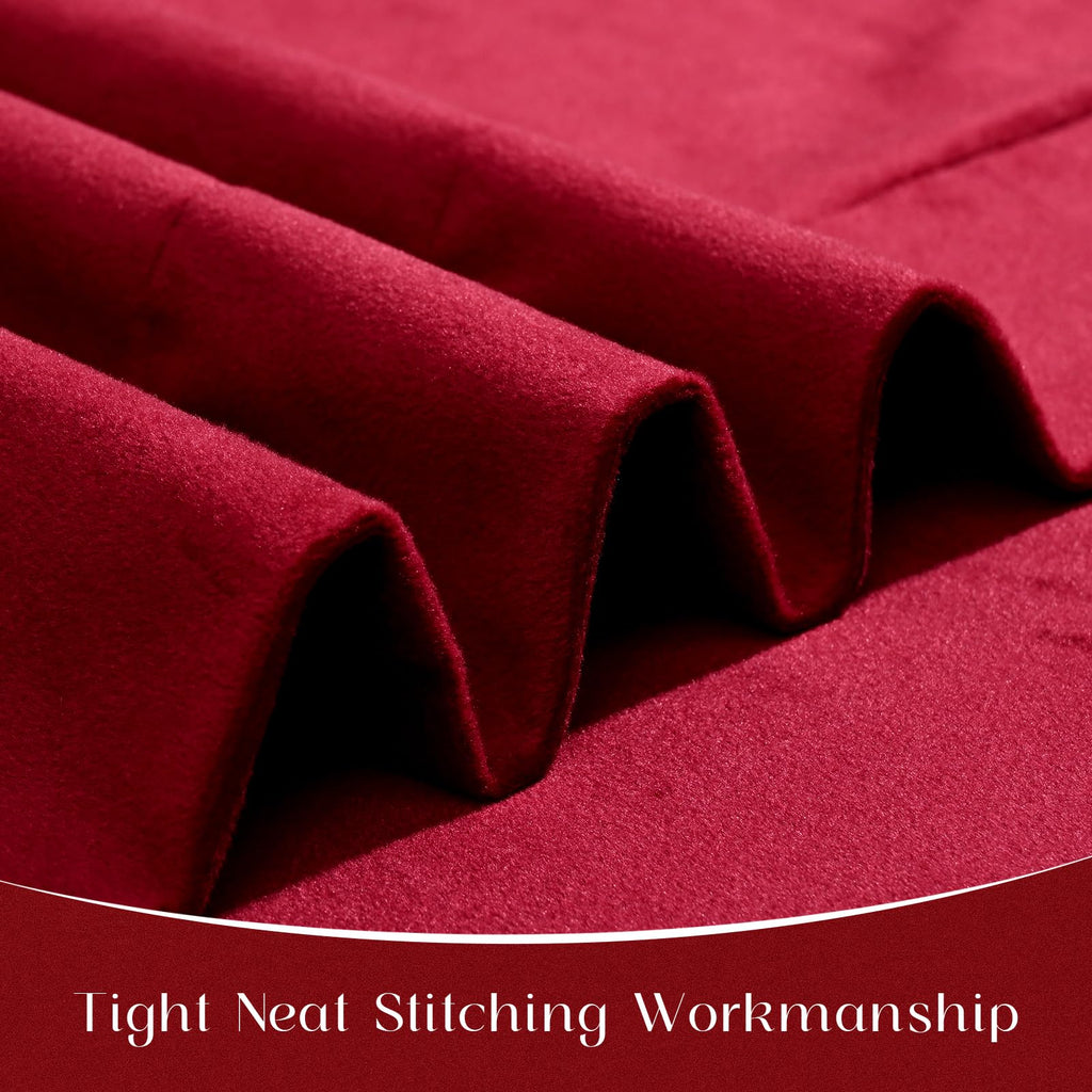 Red Velvet Valances for Windows Ruffle Valance Curtains Christmas Swag Curtains, Soft Luxury Red Window Valances Rod