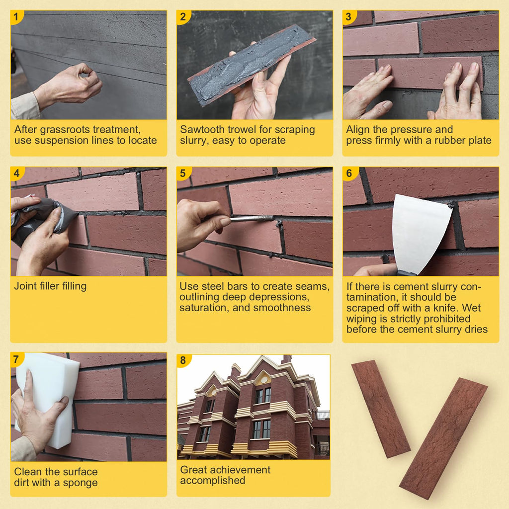 100 Pcs Vintage Red Faux Thin Brick Tiles Veneers, Inorganic Modified Clay, 14 Sq.Ft, Interior Wall Decor Backsplash