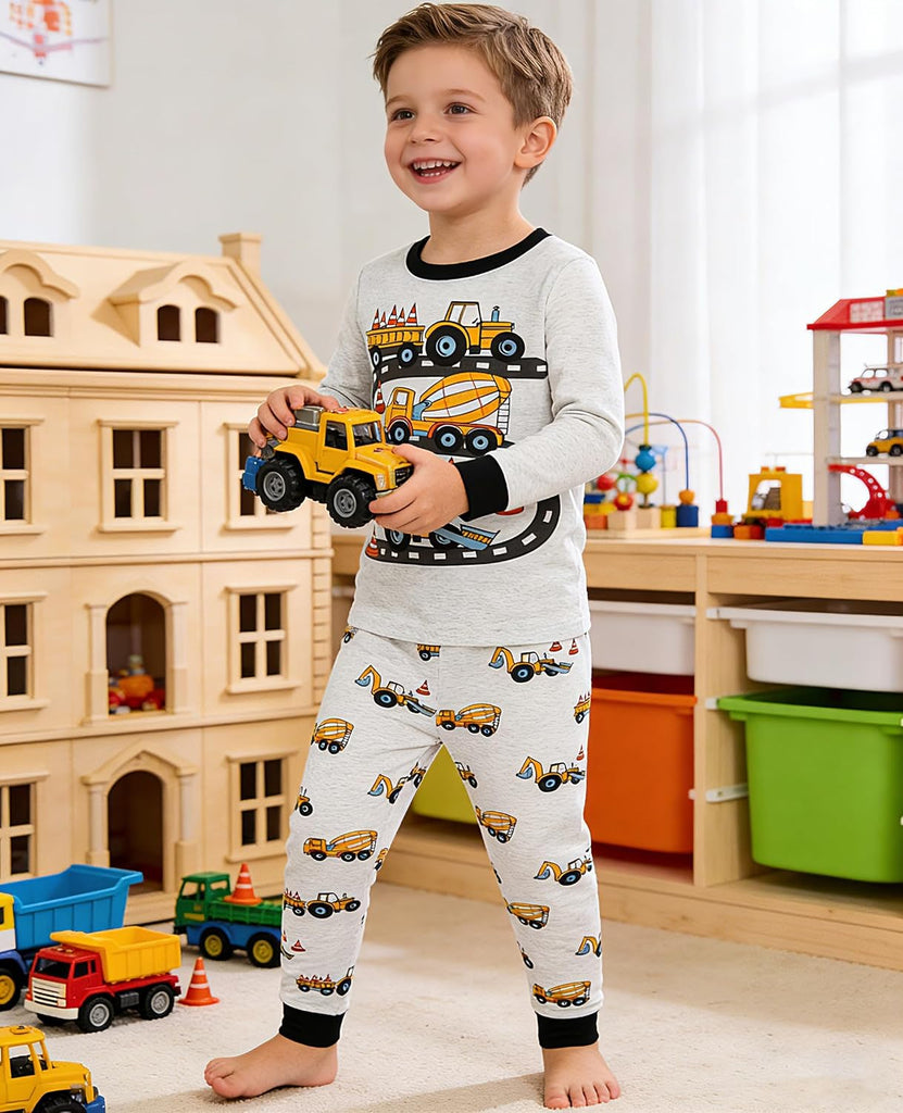 Little Boys Pajamas Sets Glow in Dark Dinosaur 100% Cotton 2 Piece Toddler Clothes Kids Pjs Sleepwear