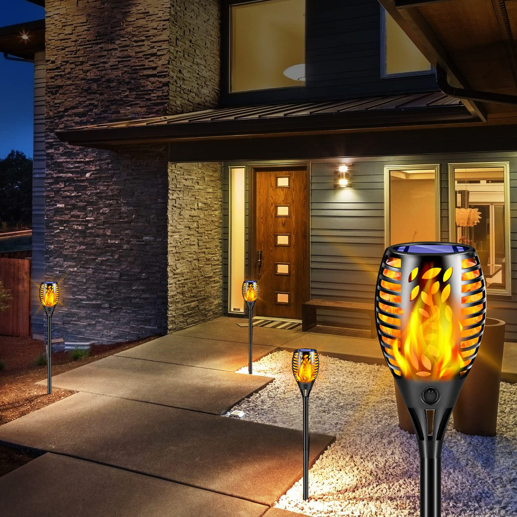 8 Pack Solar Lights Outdoor Flickering Flame Solar Torch Lights
