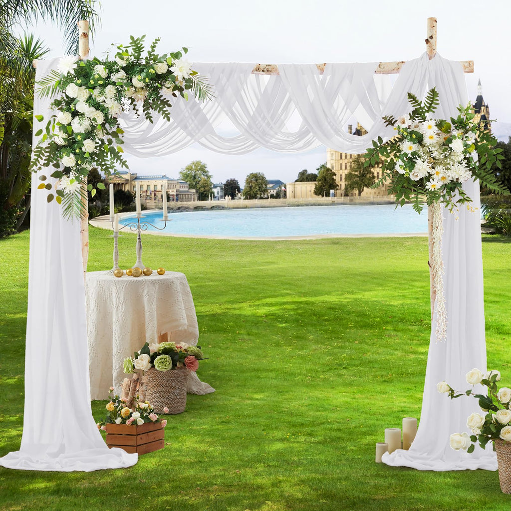 White Chiffon Fabric by The Yard, 1 Yard, 60 Inch