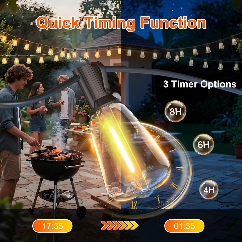 55FT Solar String Lights, Outdoor with Remote 24+2 ST38 LED