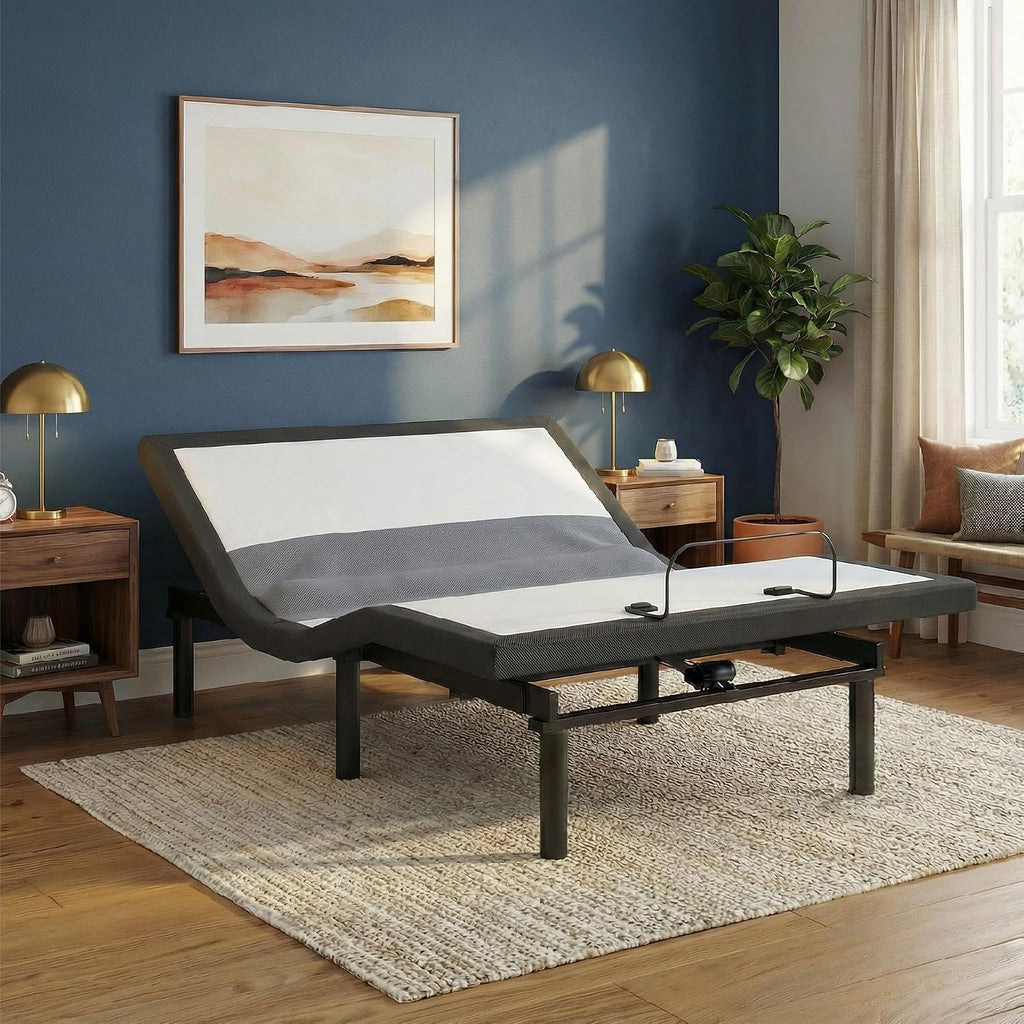 Adjustable Bed Frame Queen, Remote & Lumbar