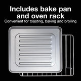 4 Slice Countertop Toaster Oven, Multi-Function with Bake, Toast and Broiler, 1100 Watts, 30 min timer and auto
