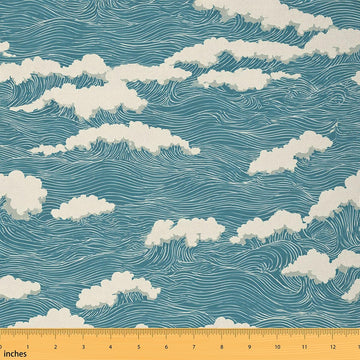 Japanese Wave Abstract Fabric by The Yard 2 Yards Soft