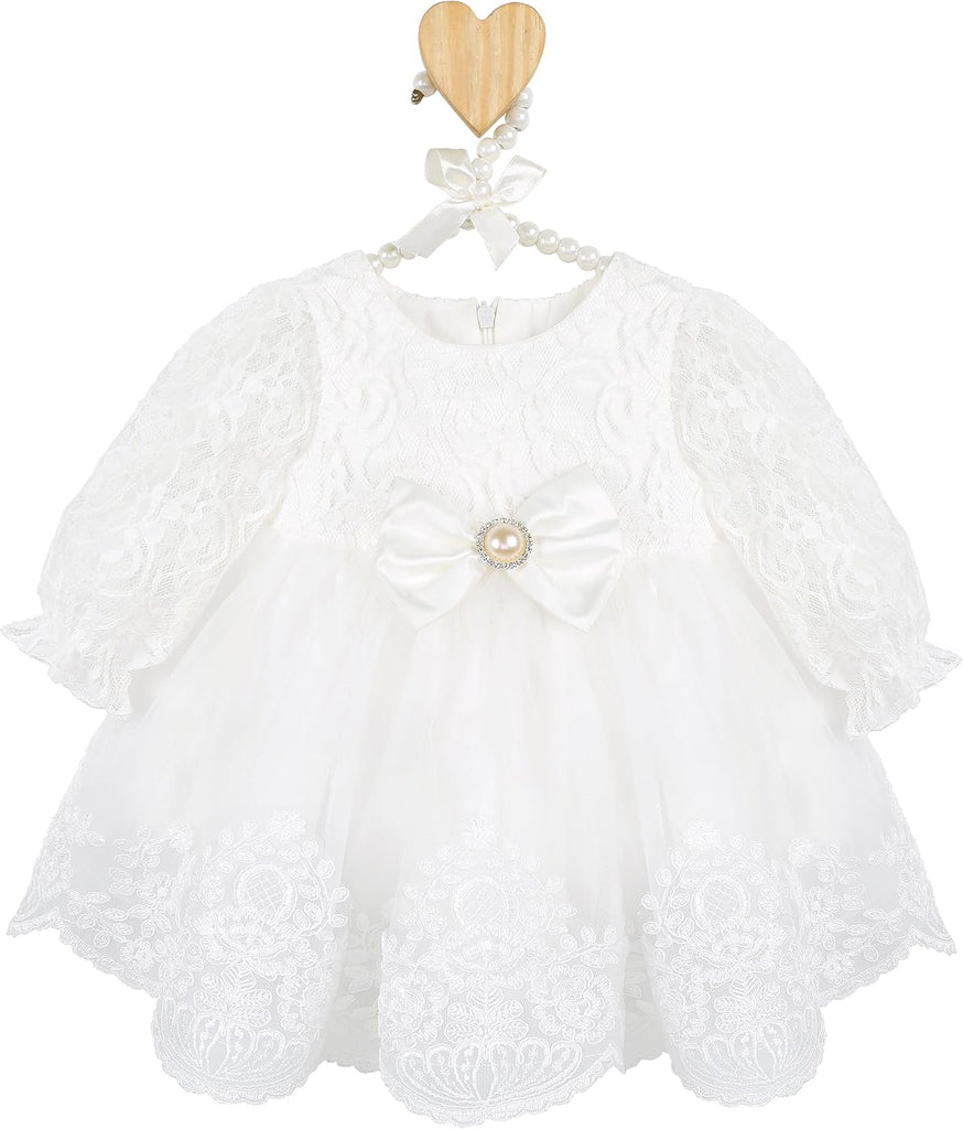 Taffy Baby Girl Newborn Christening Baptism, White, Size 0-3 Months