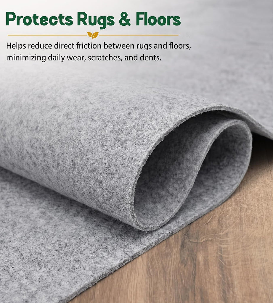Felt Rug Pad 9x12-1/8 Inch Thick Cushion for 9' x 12' Carpet Mat Liner, Protection Cushioning for Hardwood Tile