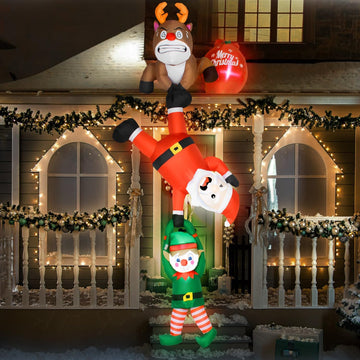 8 FT Hanging Christmas Inflatable Santa Reindeer Elf Outdoor Decor