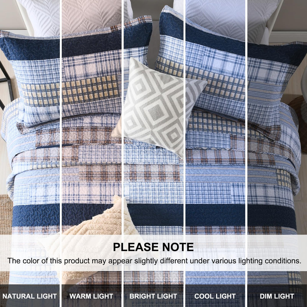 100% Cotton Quilt - Farmhouse Patchwork Quilt Bedding Set
