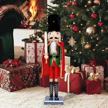 24Inch Wooden Soldier Nutcracker Christmas Decor - Festive Christmas Nutcracker Gift, Winter Indoor Decoration