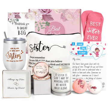 Sister Birthday Gifts, Sisters Gifts from Sister, 9PCS Unique Gift for Sisters Gift Baskets Ideas for Christmas