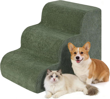 Dog Stairs for Small Dogs, 3-Steps Pet Ramp for Couch Bed, 15" H