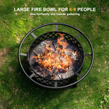 38 Inch Fire Pit - Wood Burning with Grill Table