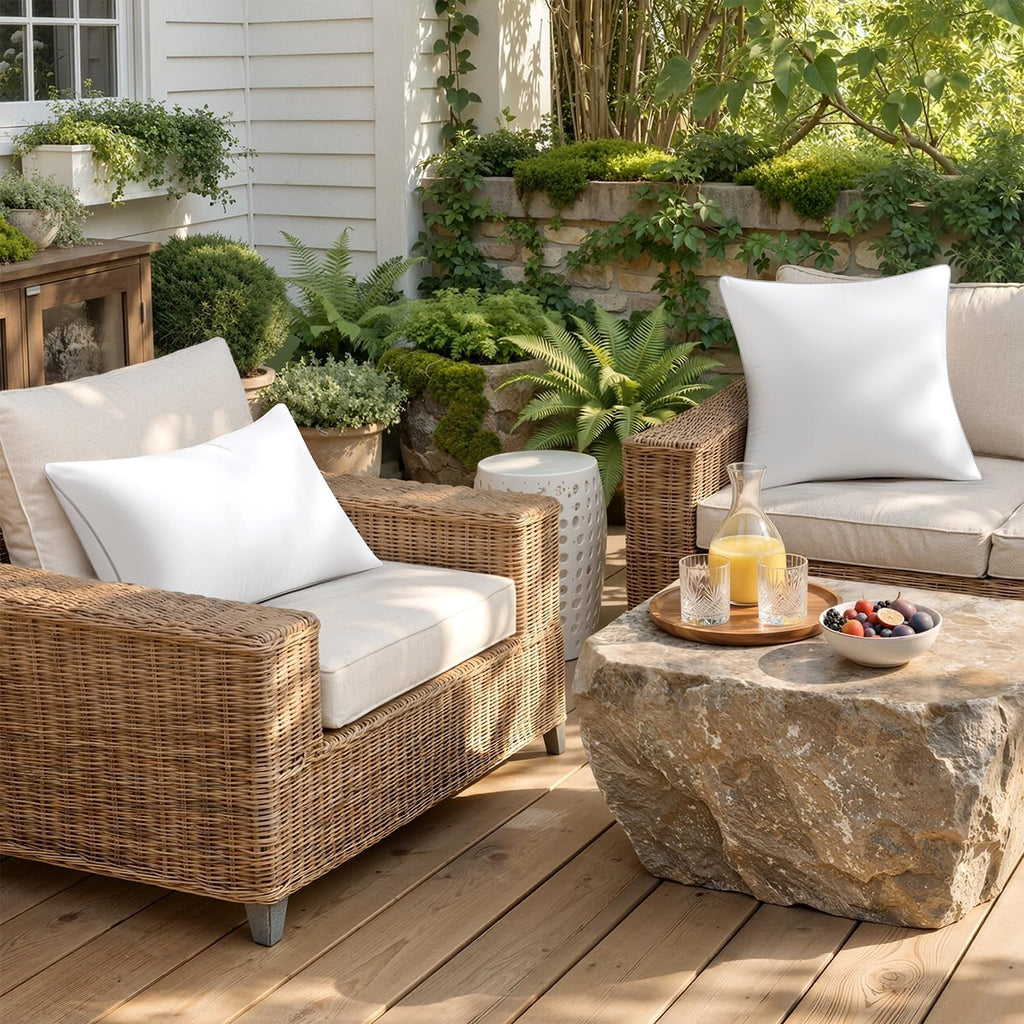 12x20 Outdoor Rectangle Pillow Inserts Sofa Garden - Set of 2