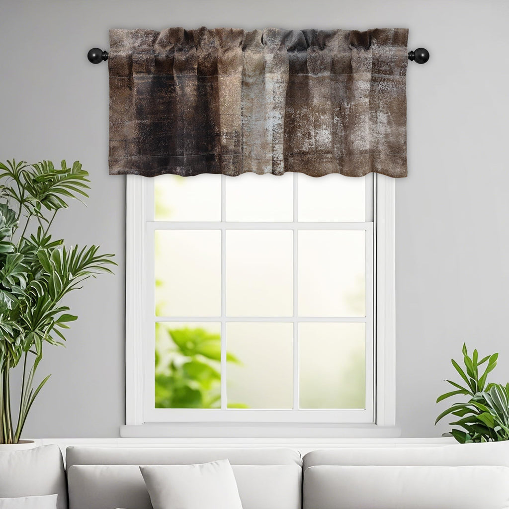 Dark Brown Valances for Windows, 2 Pack, 52x18 Inch, Blackout