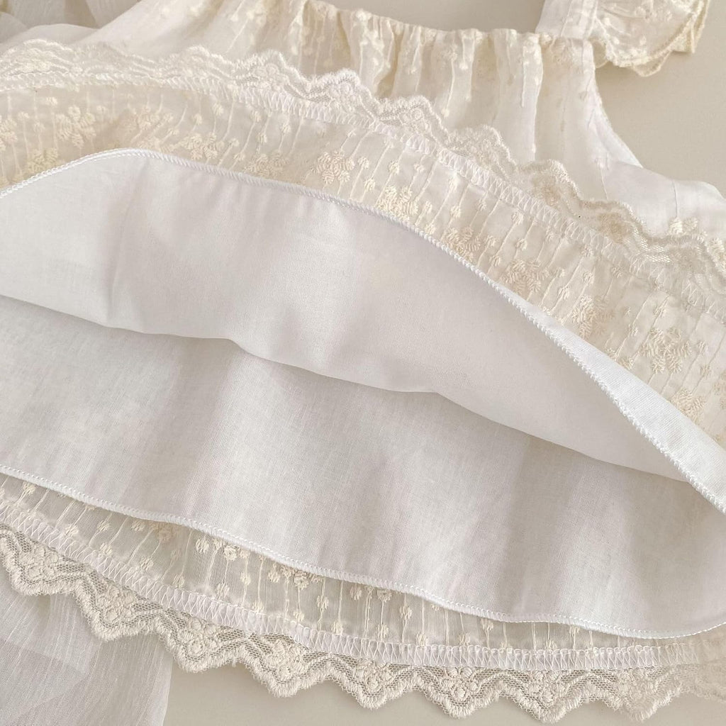 Toddler Baby Girl 2Pcs Lace Summer Outfit Sleeveless Ruffle Tops and Bloomer Shorts Set