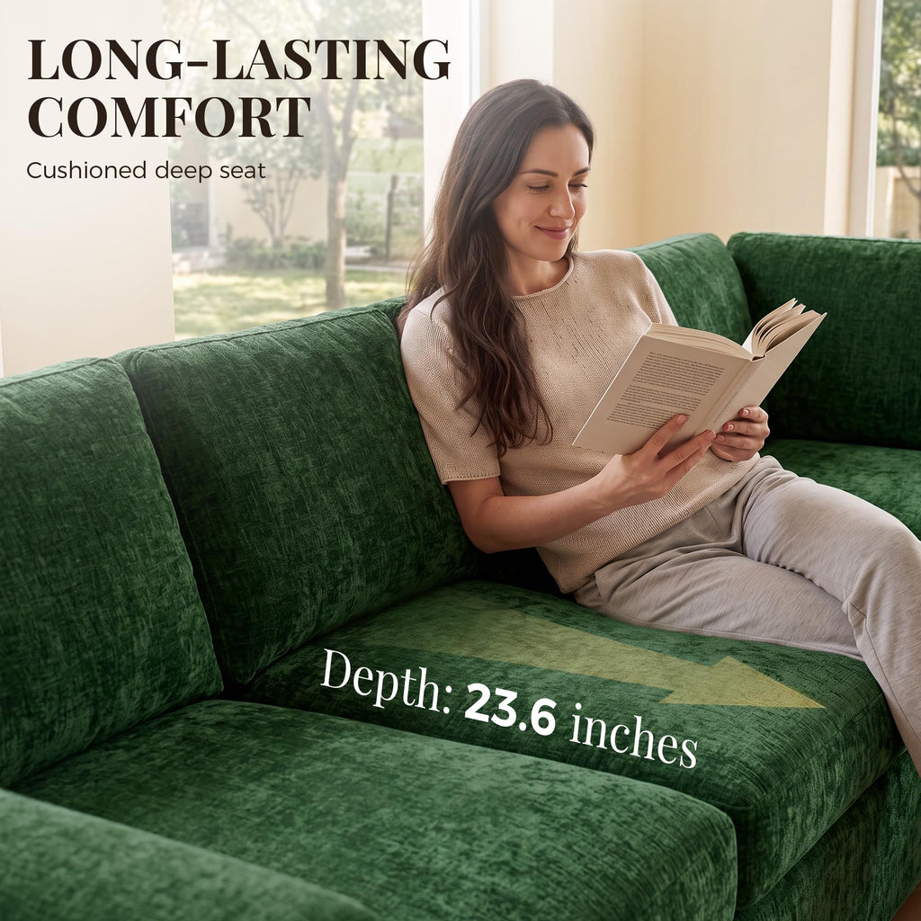 108'' Sectional Couches, Sectional Sleeper, Green