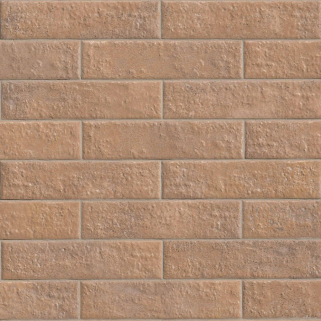 2.5x10 Terracotta Handmade Look Glossy Tile-50 Pieces