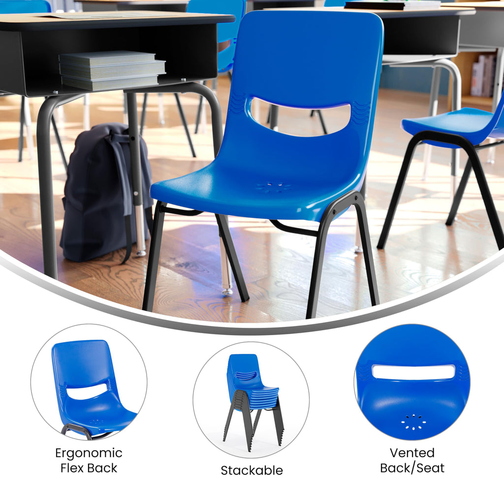 Hercules Flex Comfort Classroom Stack Chair, Navy