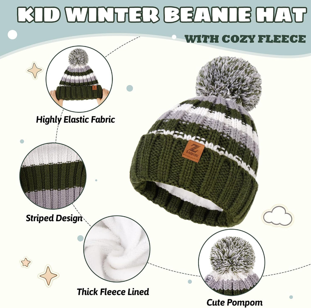 Toddler Kids Winter Hats Scarf Gloves Set Gifts for Boys