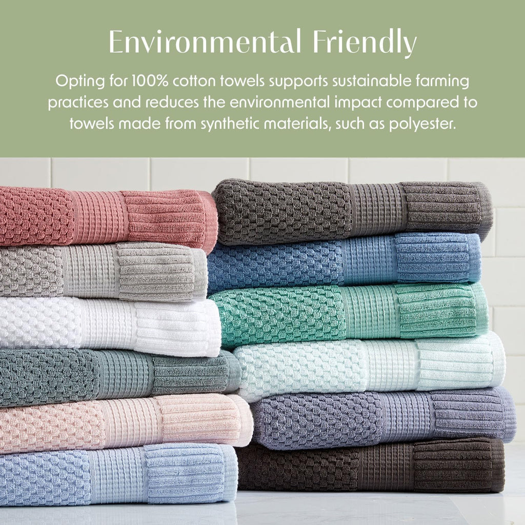 100% Cotton 6 Piece Bath Towel Set | Grey Towels | Oeko‐TEX Standard 100 | Soft & Absorbent, Quick‐Dry | Trinity